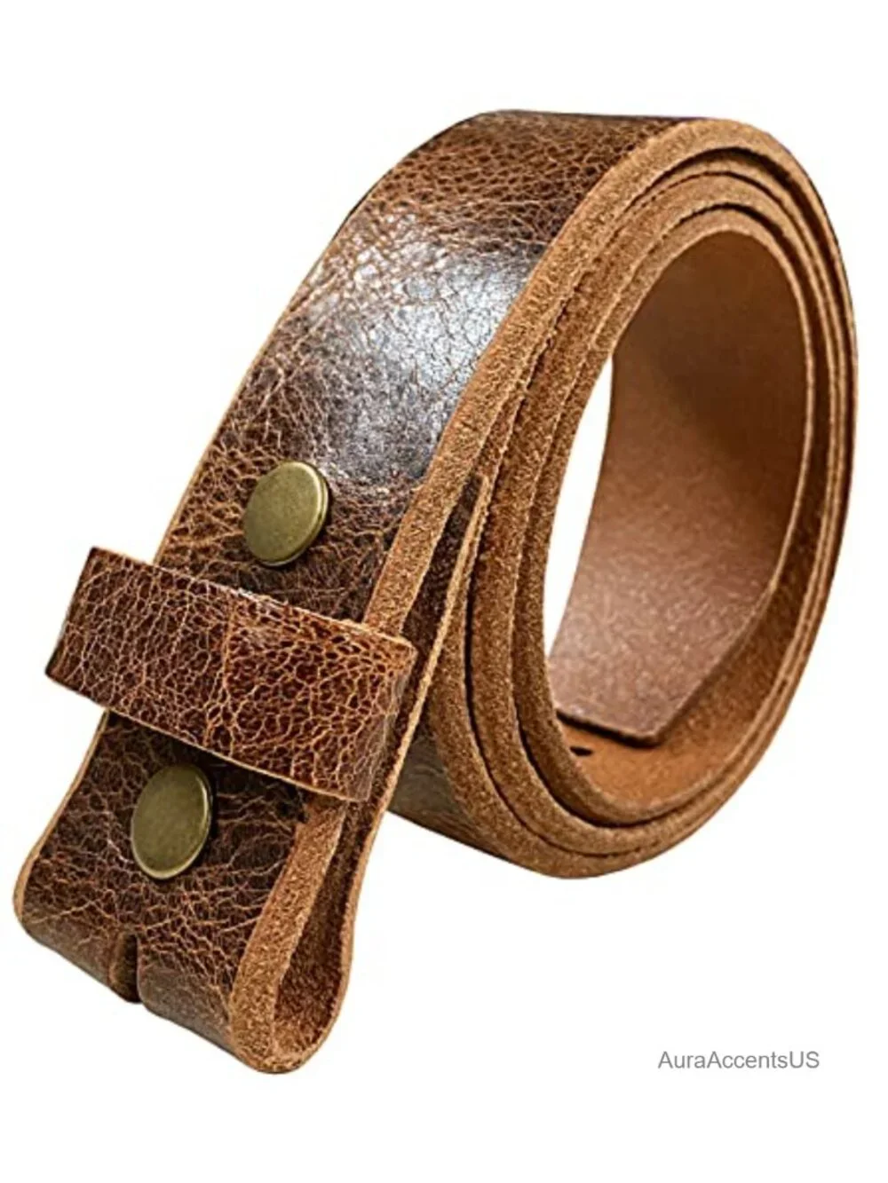 Vintage Full Grain Leather Belt Strap with Buckle 1.5 inch 36